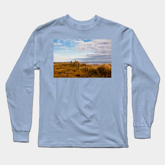 Druridge Bay Sand Dunes Long Sleeve T-Shirt by Violaman